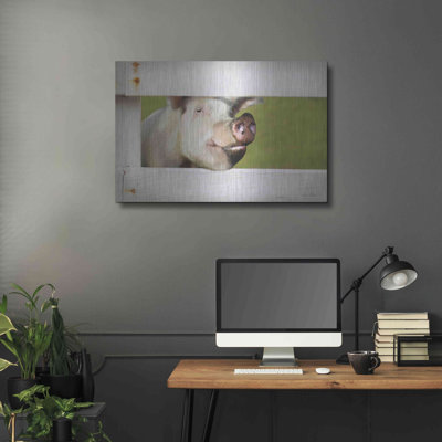 " Pig At Fence " by Lori Deiter
