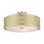 Abat-jour rigide en tissu 4 lumières semi-encastré or doux 4 lumières-892143599