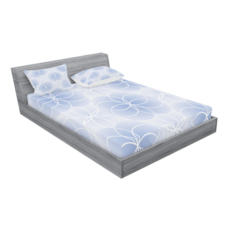 Microfiber Geometric Sheet Set, Full Sheet Set with Fitted Sheet