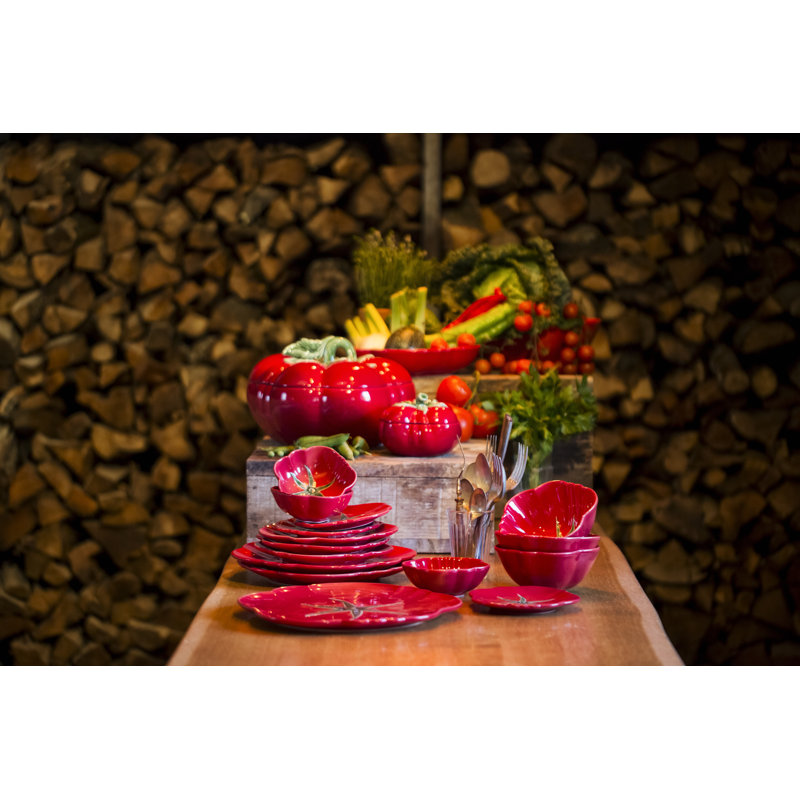 Tomato Earthenware Salad Bowl