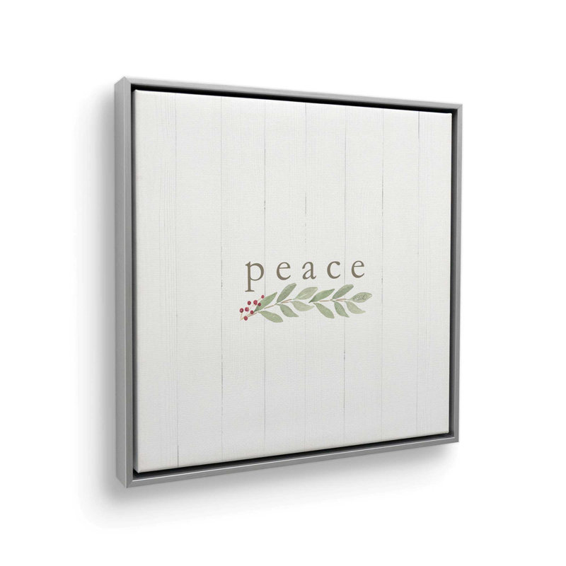 «Peace» par Kate Sherrill, reproduction d'art sur toile, Argent argent, Impression sur toile flottante sans passe-partout
