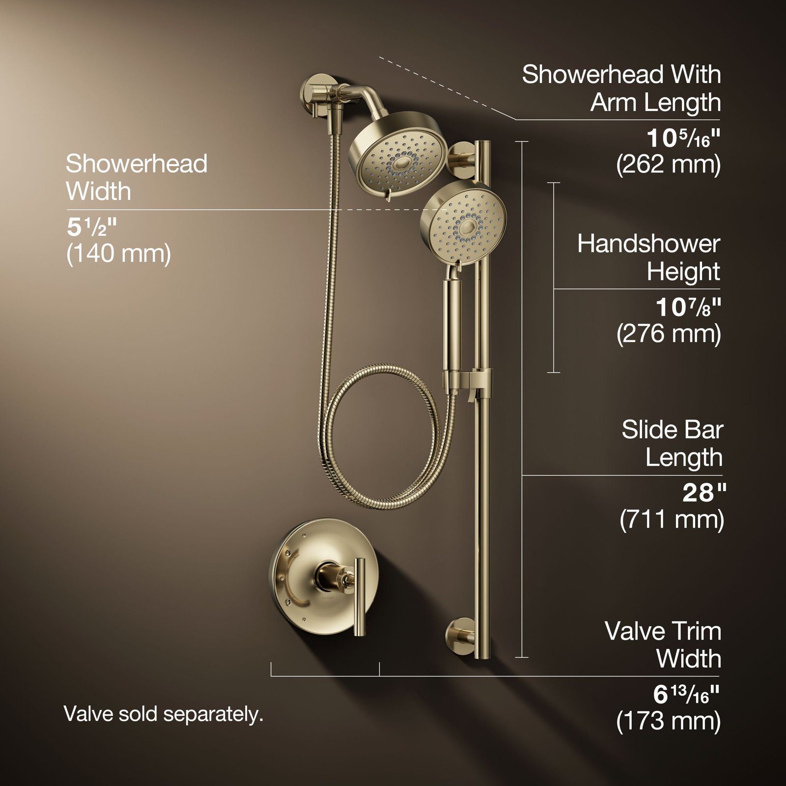 Purist Performance 1.75 GPM Showering Kit, French Gold
