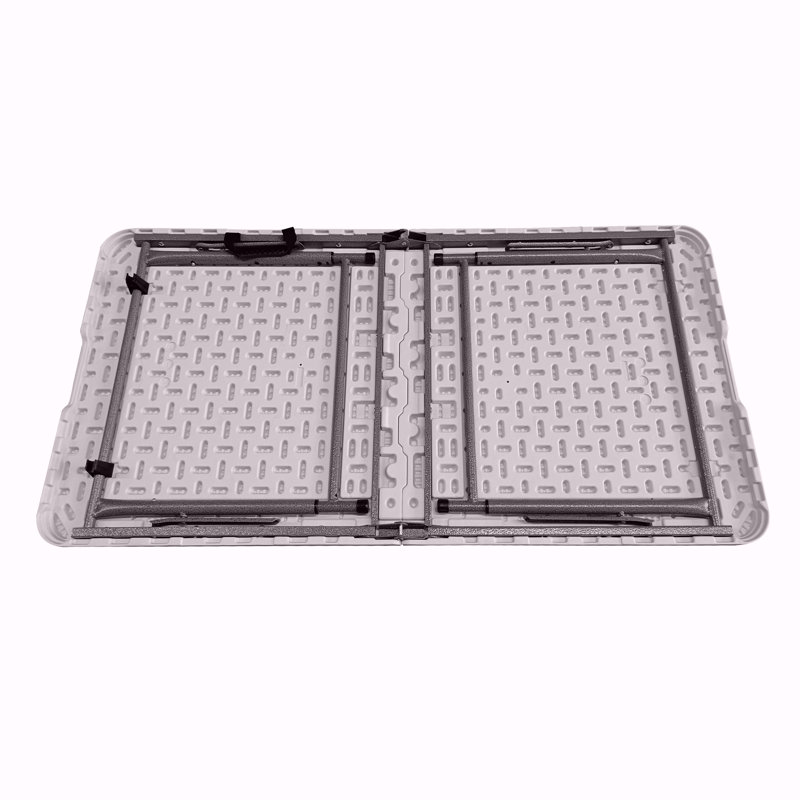 Table pliante à hauteur réglable en granit blanc Techni Home de 4 pi avec poignée facile à transporter