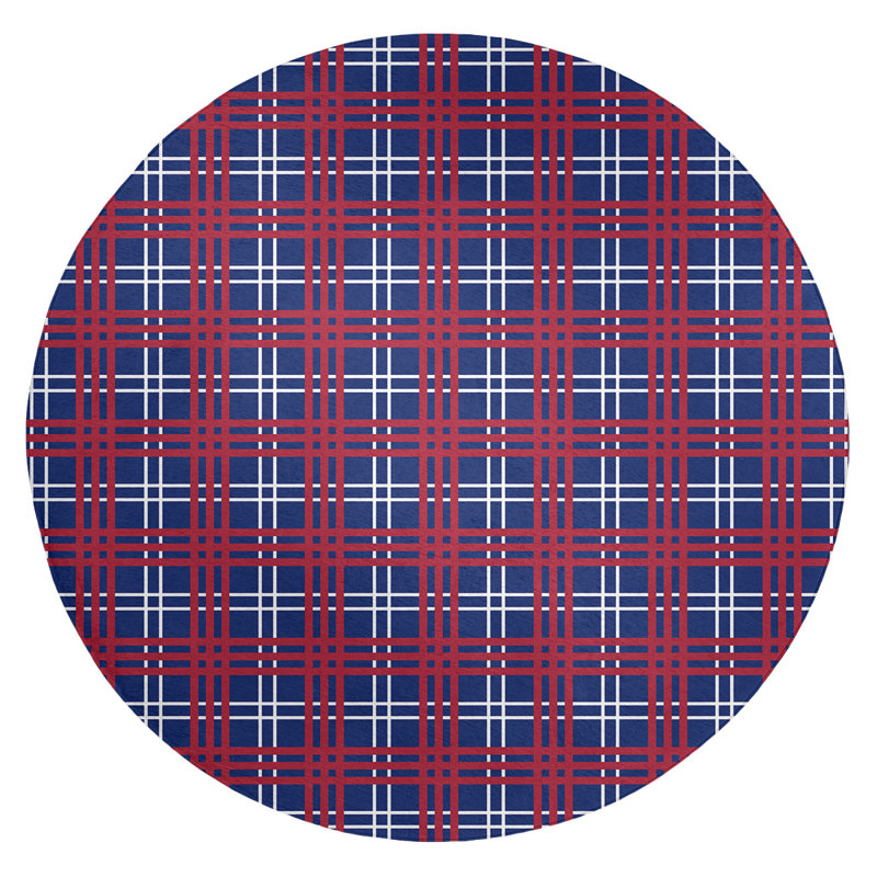 Plaid Indoor Rug, Round 5'