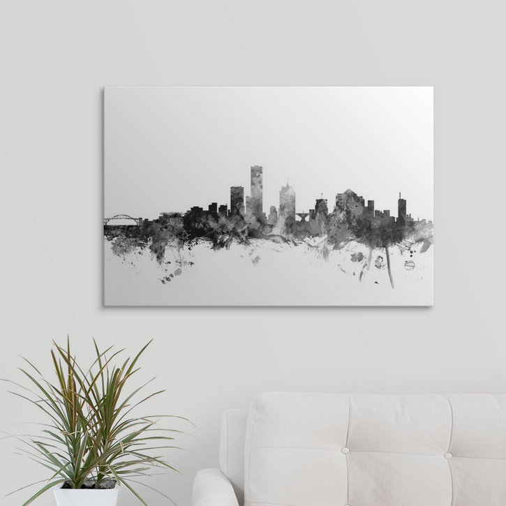 «Milwaukee Wisconsin Skyline» par Francy, impression, H 16 po x l 24 po x P 1,5 po, Toile