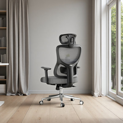 Ergonomic Office Chair,Mesh Desk Chair With Adjustable Lumbar Support And Headrest,Comfy Computer Chair With 3D Armrest Recling Swivel Chair For Home, Office, Study Room