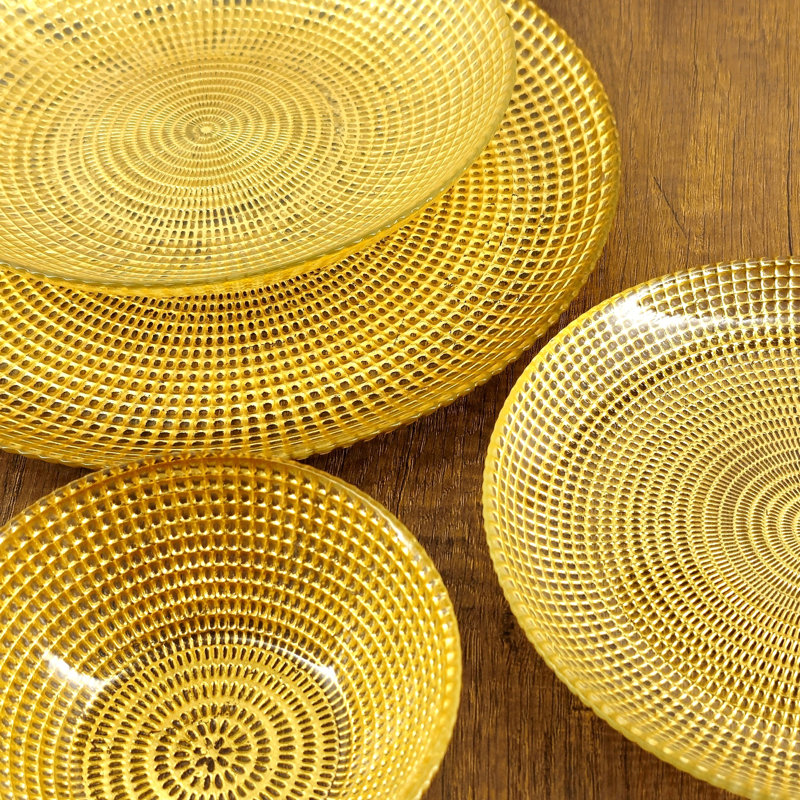 Vaisselle en verre doré Pyle, Doré, 16