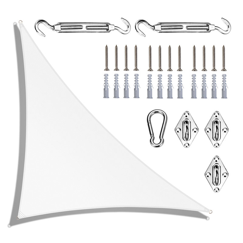 Toile d'ombrage triangulaire 20 pi x 20 pi x 28,3 pi Royal Shade avec quincaillerie, Blanc, 24 pi x 24 pi