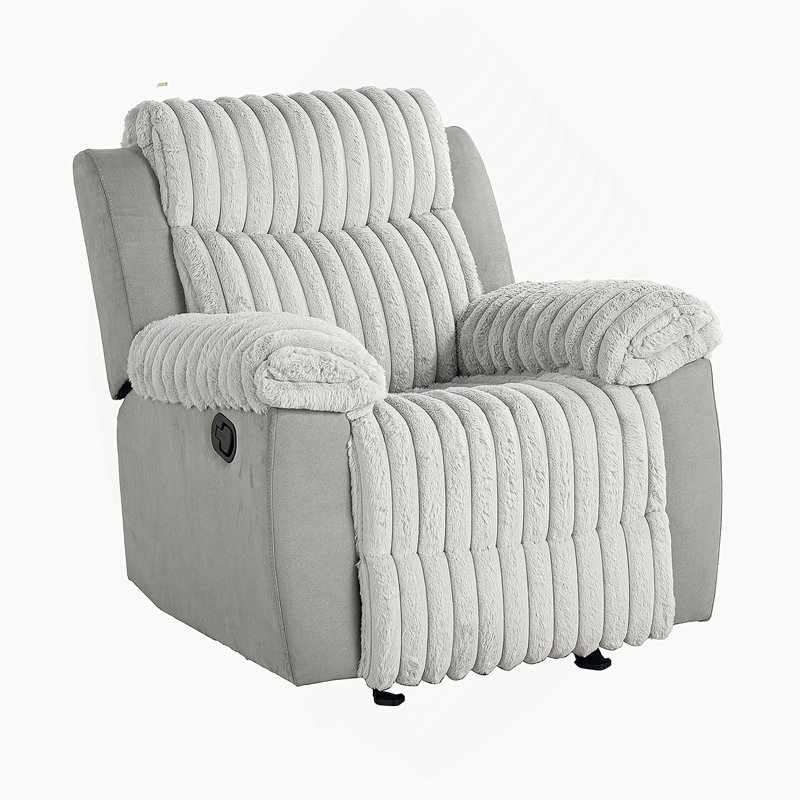 Fauteuil oscillant inclinable manuel transitionnel de style transitionnel gris, Gris