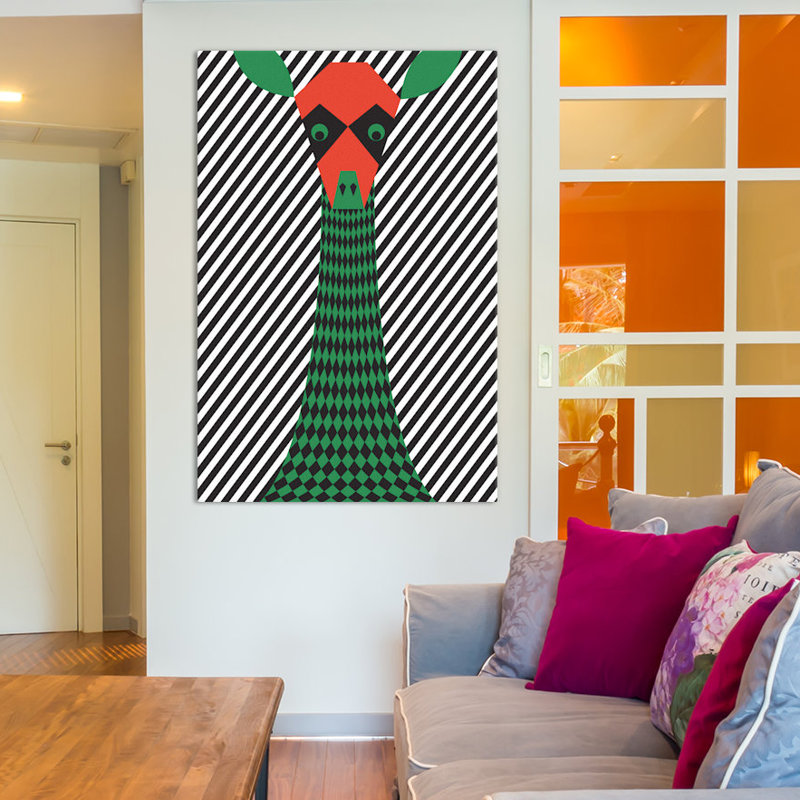 «Giraffe», impression, H 40 po x l 26 po x P 1,5 po, Toile tendue
