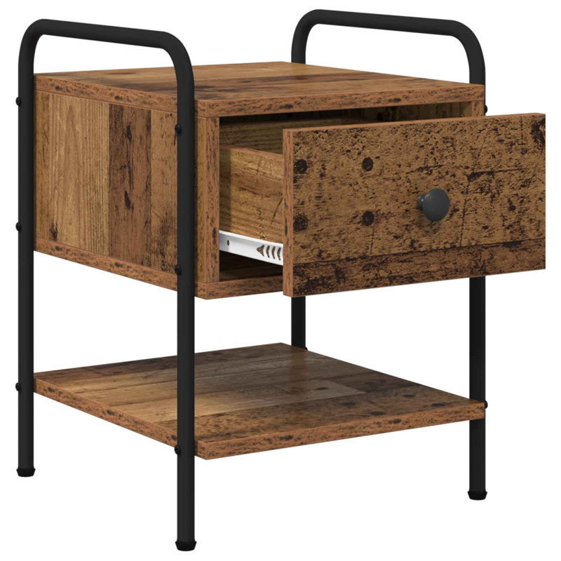 35 cm W Bedside Table, Old Wood