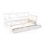 Lit de jour simple en bois avec deux tiroirs, blanc