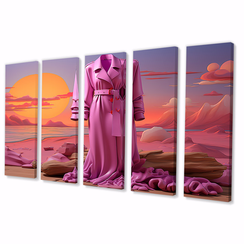 Rose, garde-robe rose, coucher de soleil - Balenciaga, ensemble de 5 pièces, H 32 po x l 80 po