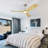 52''  Natual Wood Colour 3-Blade Ceiling Fan with LED Lights with Remote App Control Silver  Fan Body-88202010-88202008