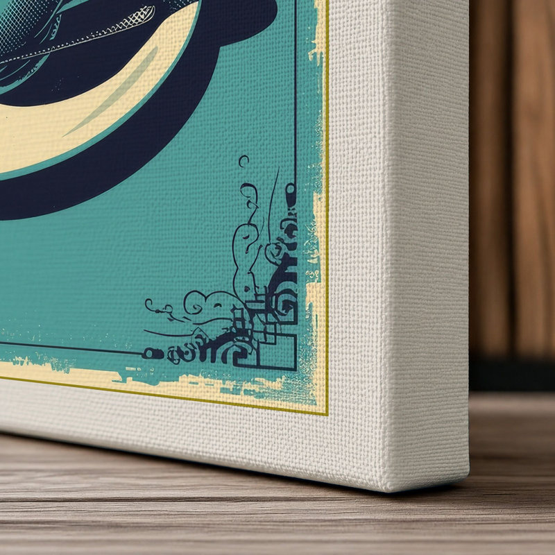 Coffee and Ideas Retro - Wrapped Canvas, 36x24 - 91.4 x 61.0 cm, Cream Border