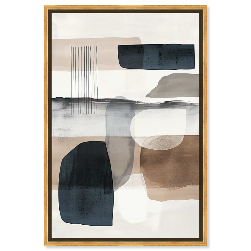 Gold Framed Abstract Shapes Canvas Wall Art, 31.5" x 21.5"
