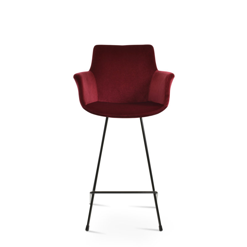 Bottega Cat Bar & Counter Stool, Black, Cherry, Counter Stool (24" Seat Height)