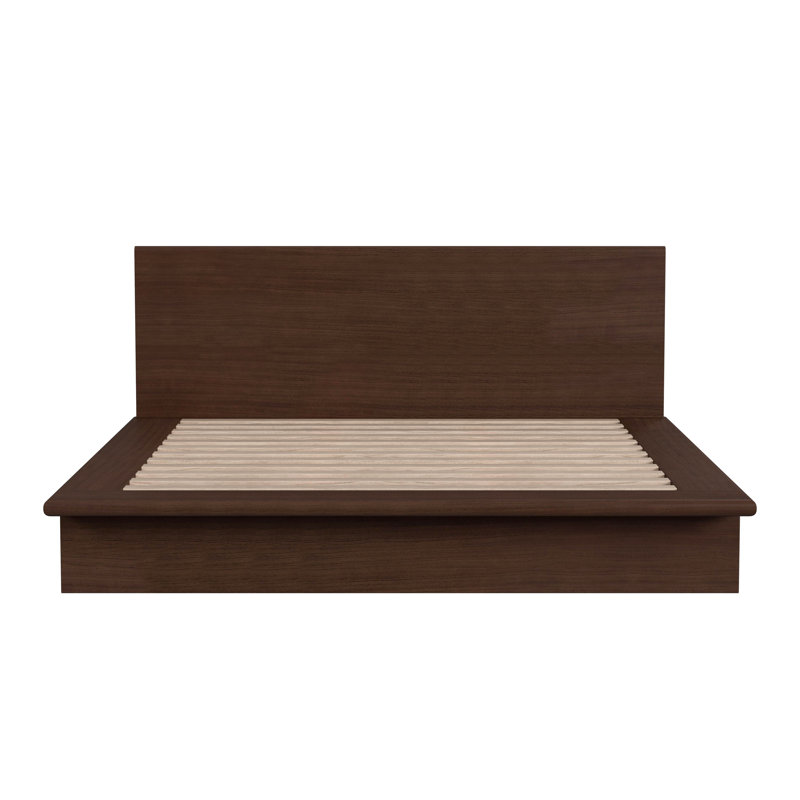 Soleil Wood Platform Bed, Brown, King