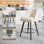 Élégant tabouret de bar pivotant à 360 ° de conception élégante avec coussin moelleux et fabrication robuste-929424373-929424371