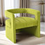 Chaise d'appoint moderne en velours avec détail côtelé, chaise d'appoint incurvée de luxe entièrement rembourrée, vert