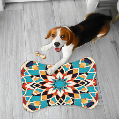 Arabic Tile Collection - 1 Piece Bone Shape Feeding Mat