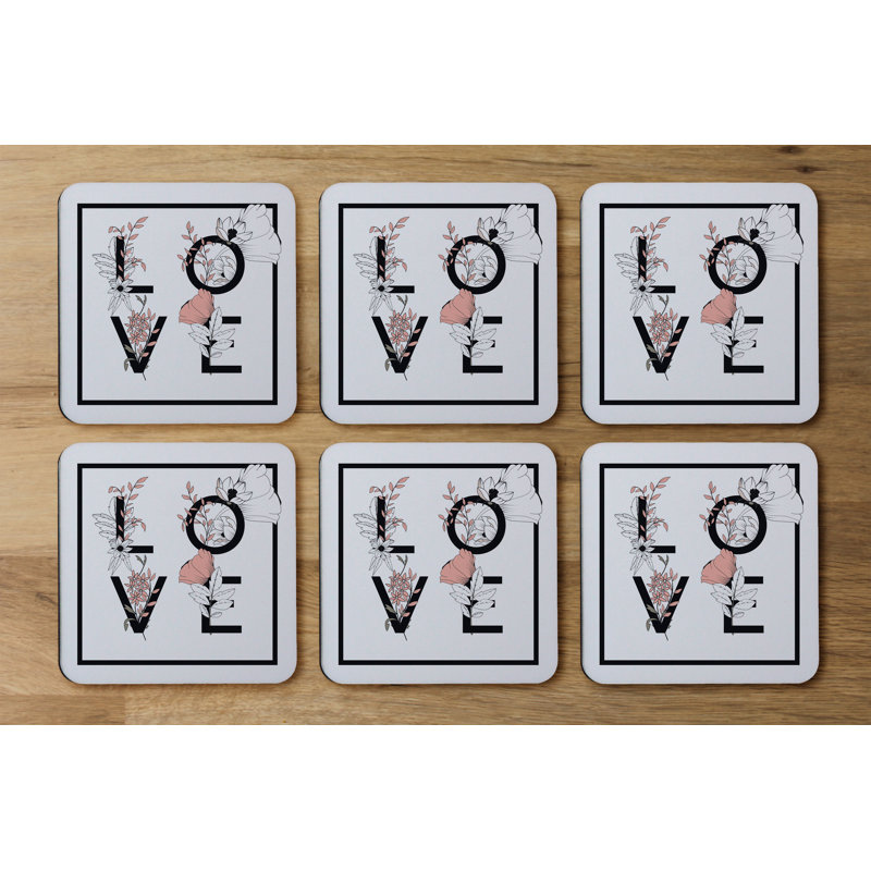Square 6 Piece Coaster Set