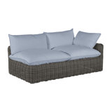Montecito 75.25" Wide Outdoor Wicker Left Hand Facing Loveseat with Cushions