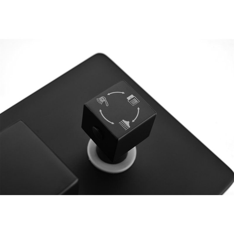 Système de douche, système de douche noir mat complet de 10 pouces avec jets de corps, pomme de douche à pluie carrée, douche à main et valve à pression équilibrée à 3 fonctions, ensemble de robinet de salle de bain luxueux