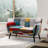 49.6'' Wide Stylish Vintage Linen Upholstered Tufted Loveseat with Wooden Legs