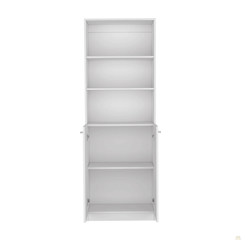 Bibliothèque 2 portes avec tablettes supérieures