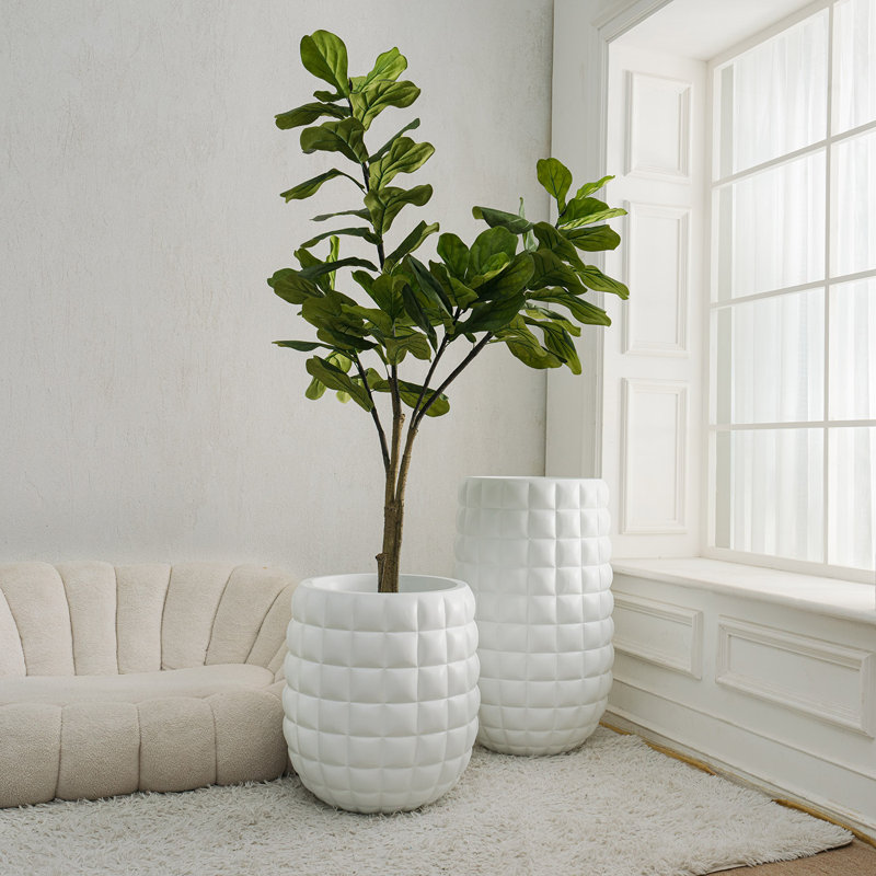 Jardinière Arax d'une hauteur de 36 pouces, Blanc