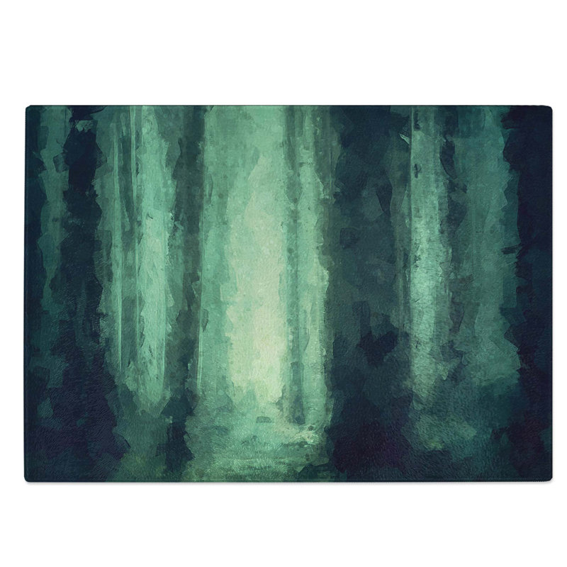 Glass Green Misty Forest in Abstract Chopping Board, 28.5 cm W x 20 cm L