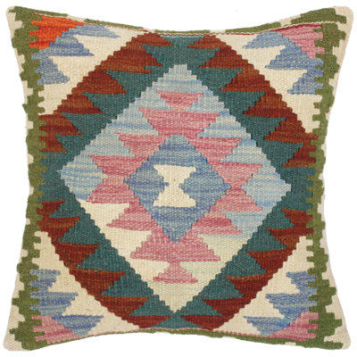 Bauhaus Durfee Hand-Woven Turkish Kilim Throw Pillow -18X 18 In.