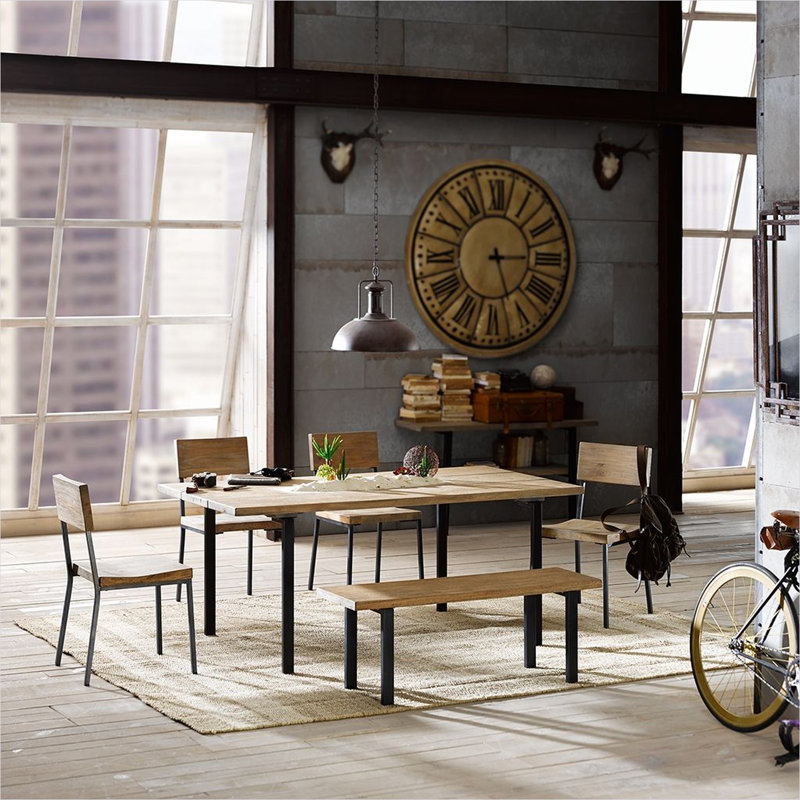 Ensemble de chaises d'appoint en bois gris avec revêtement en similicuir, structure en bois massif et détails cloutés pour salle à manger