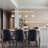32" 4-Light Modern Gold Crystal Linear Pendant with Adjustable Height for Kitchen Island & Dining Table