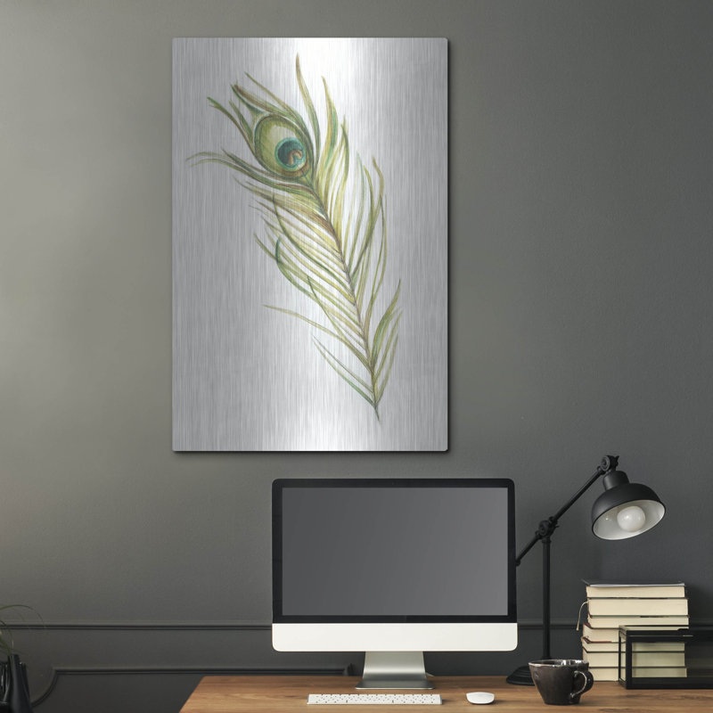 «Watercolor Peacock Feather I» par Ethan Harper, H 36 po x l 24 po