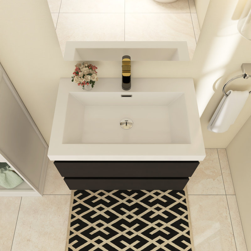 Sharleez 29.53'' Single Bathroom Vanity with Resin Top