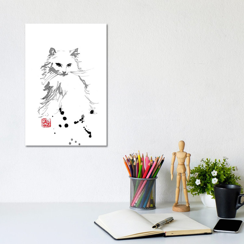 White Fur by Péchane - Print on Canvas, 20.32 cm H x 30.48 cm W, Wrapped Canvas