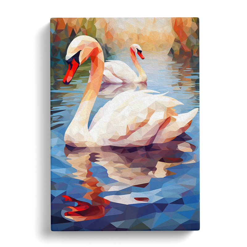 Swan Cubism - Print, 76cm H x 50cm W x 3cm D