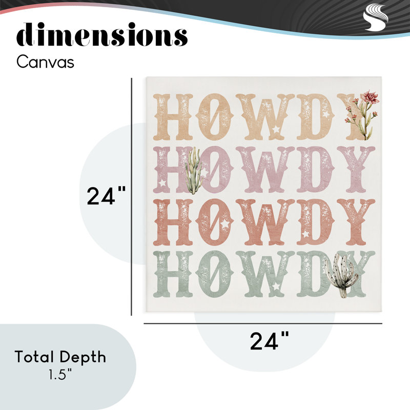 Toile rétro «Howdy Rainbow», par Kim Allen, H 24 po x l 24 po