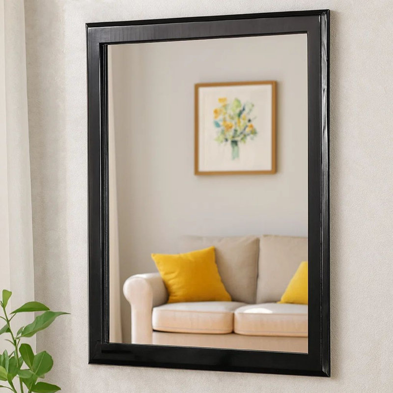 Miroir biseauté pour commode, 36 po x 32 po, Noir