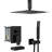 Oil Rubber Bronze Shower Package With Waterfall Feature And Handheld - 12" Ceiling Mount Square Rain Head, -Balanced Valve, Easy Install System Tub Spout Rainfall Head 12 Inch Mount, Handheld,