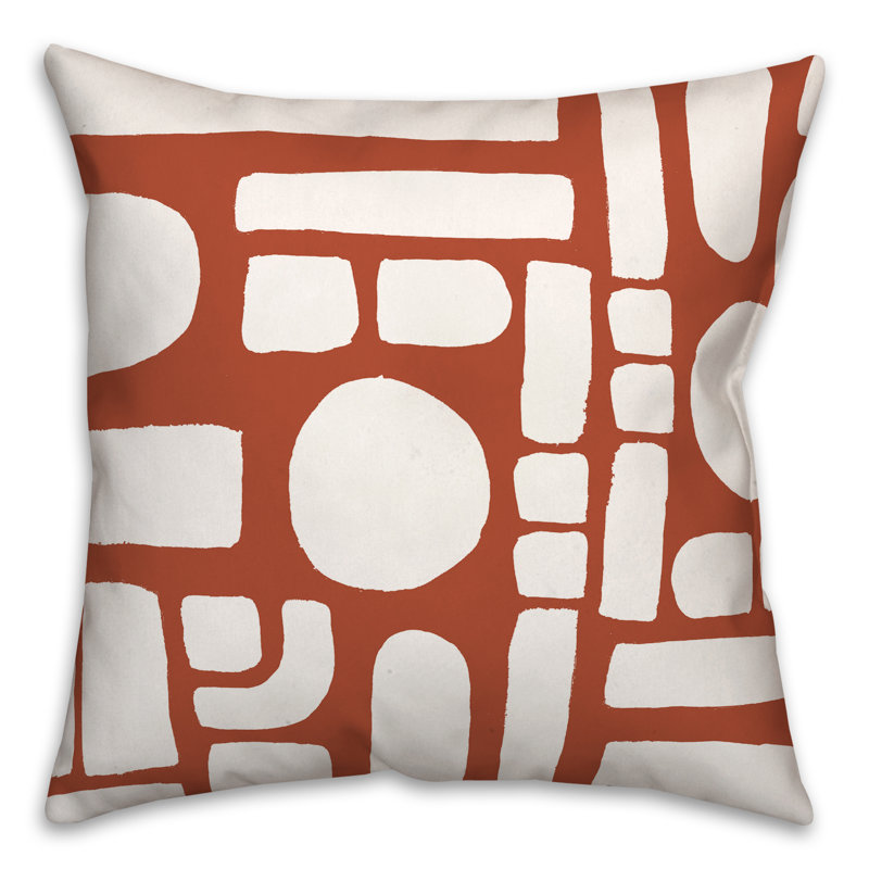 Coussin décoratif intérieur / extérieur, Orange / Rouge