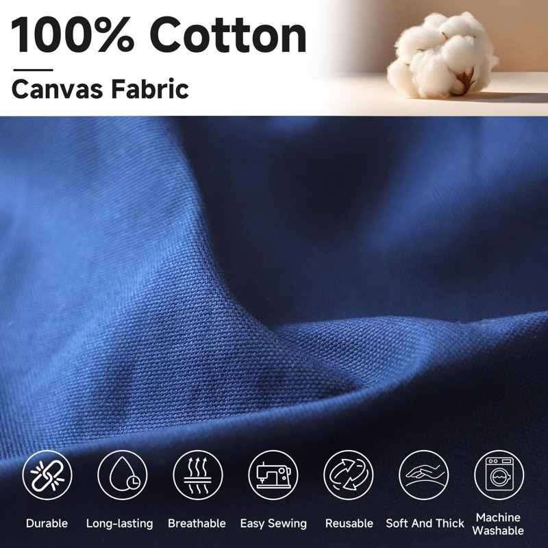Toile 100% coton naturel par la cour - 59 pouces de largeur, Bleu très foncé
