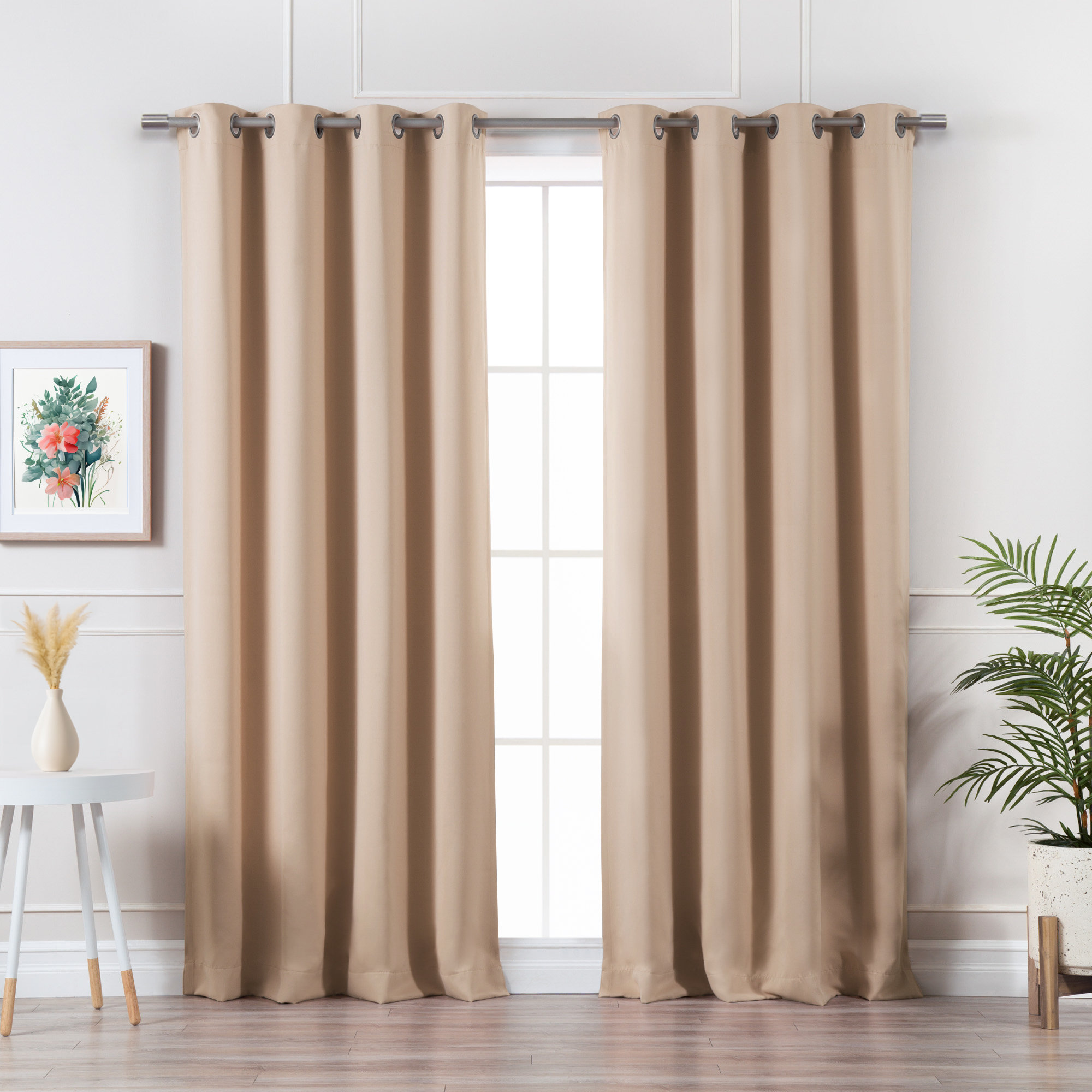 Schaeffer Blackout Curtain, Beige, 52" W x 96" L
