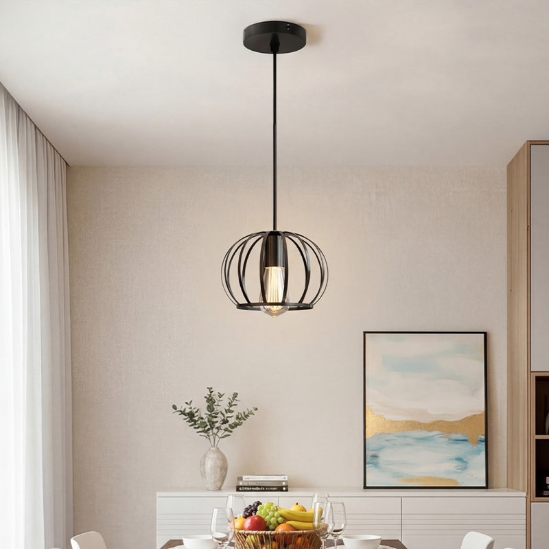 1 - Light Matte Black Chandelier Pendant