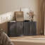 Buffet modulaire avec portes en bois à double arc, ébène-481683716