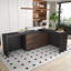  Table de bureau extensible pour 2 personnes avec tiroirs de rangement et armoires