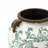 Green Floral Wide-Mouth Ceramic Vase, 7.28" Round Indoor Home Decor
