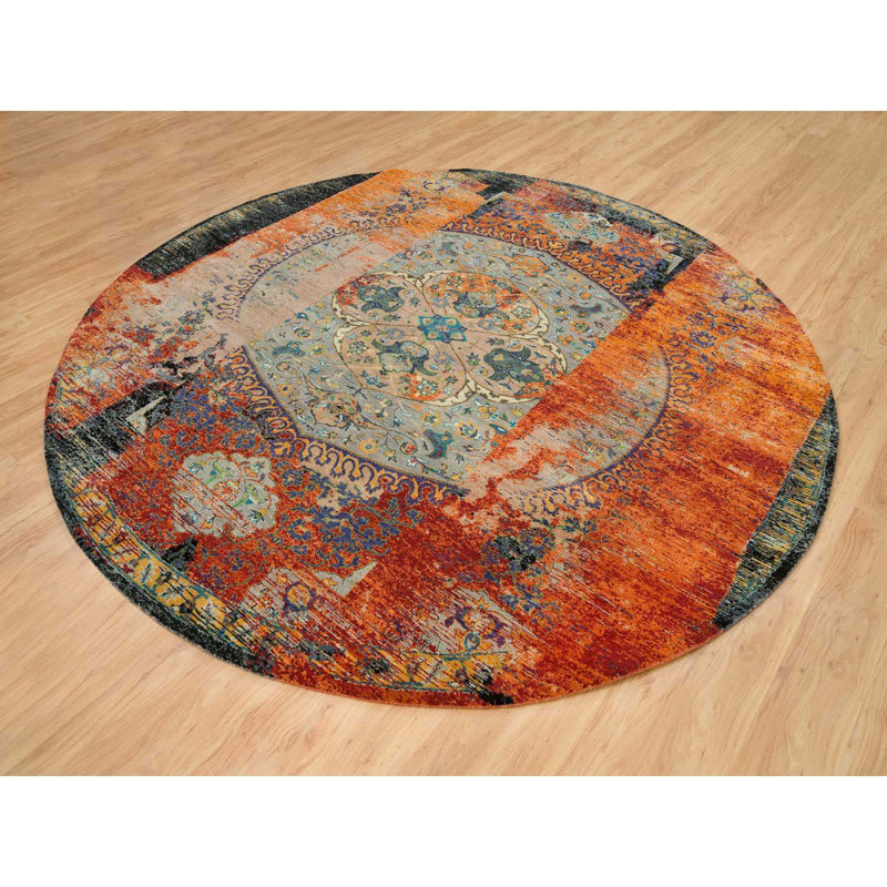 Tapis unique en laine nouvel âge de 10 pi Thalma